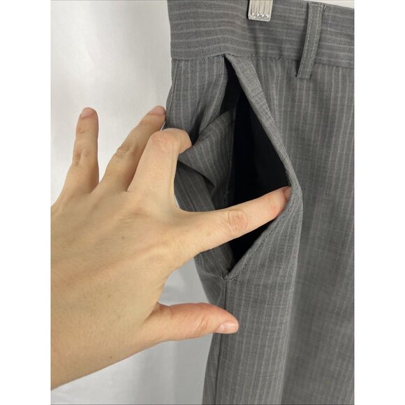 Alberto Ceramica James Grey Wool Comfort Fit Pinstripe Pants Mens EU Size 50 - Picture 4 of 12